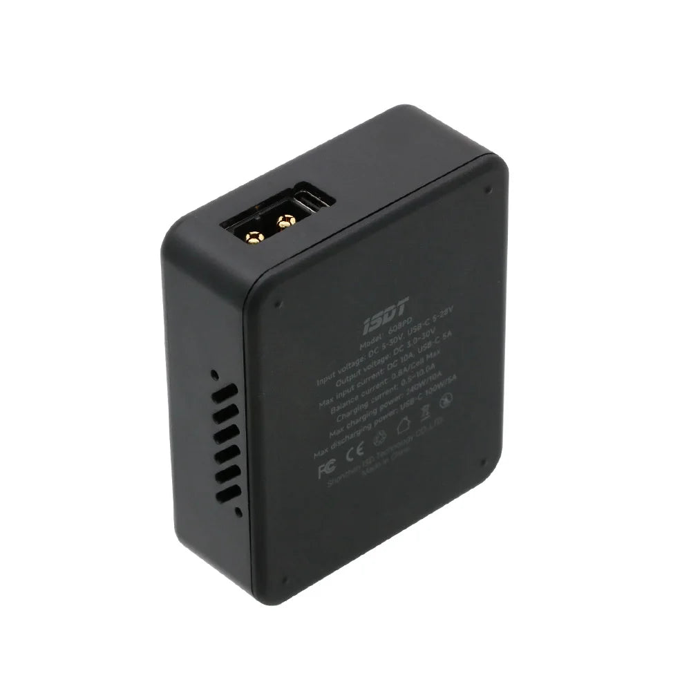ISDT 608PD Lipo Balance Charger Discharger DC 240W/10A PD 140W/5A Smart Digital Charger  for RC Batteries LiFe/Lilon/LiPo/LiHV