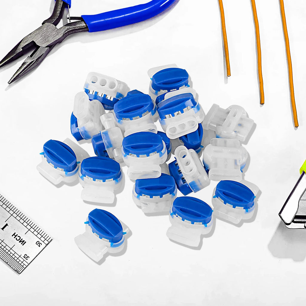 20/22pcs Waterproof Cable Clamps Wire Connectors For Garden Auto Lawn Mower 3 Pore Terminal Blocks Robotic Lawnmower Connectors