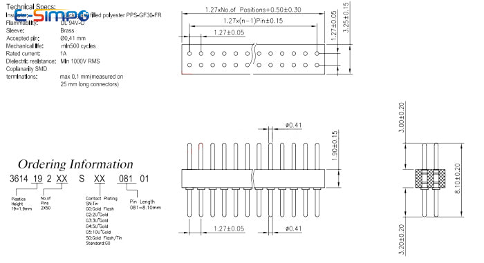 10pcs 2.0mm/2.54mm Pitch 1/2x40Pin Single/Double RowCrystal IC Socket Hole Round Male Female Pin Header Connector