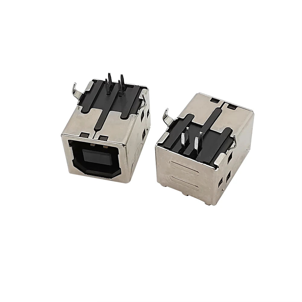 5Pcs B Type USB 2.0 Connector Female Socket Right Angle PCB Soldering Printer Interface Repair
