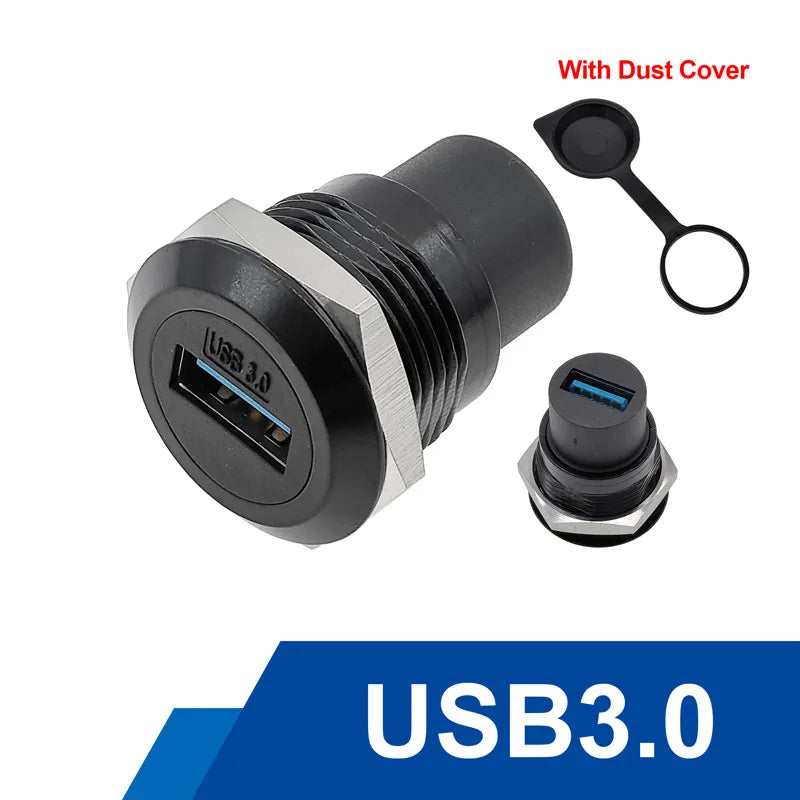 1Pcs Metal Round Socket Module D Type RJ45 Straight Through Network USB2.0 USB3.0 Connector Panel Mounting HDMI CAT6