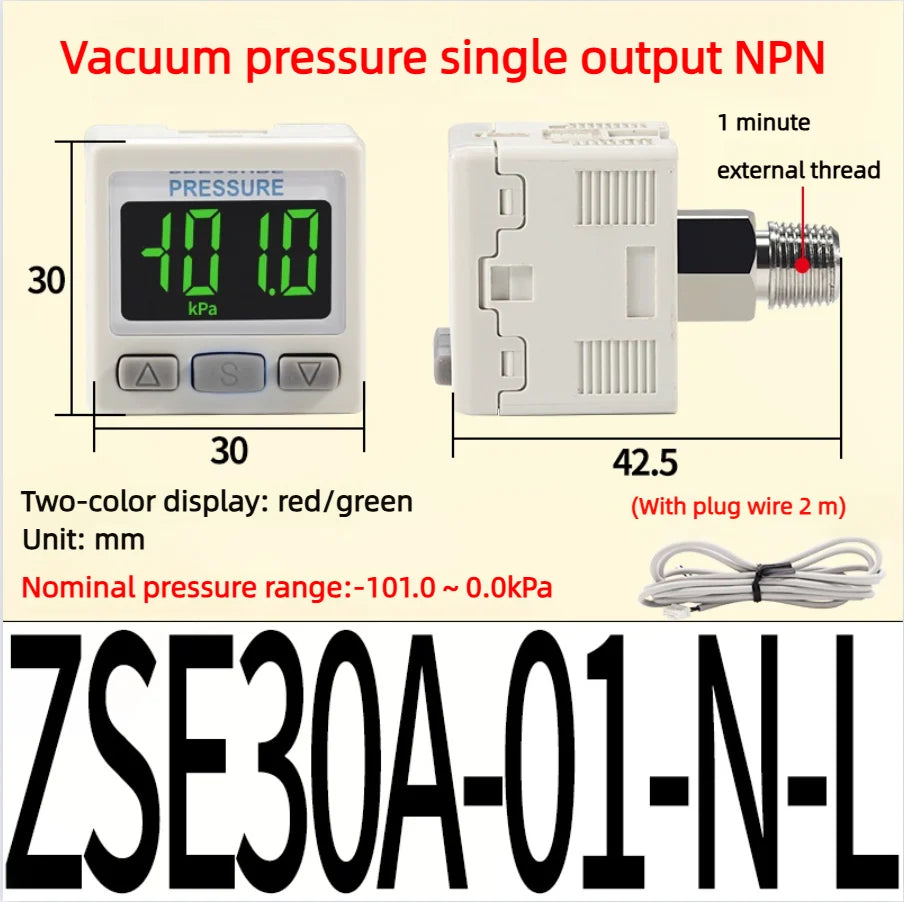 Vacuum Digital Display Pressure Switch High Precision Pressure Gauge Positive and Negative Pressure ISE30A ZSE30A Pneumatic