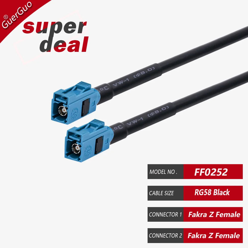 RF Coaxial RG58 Cable Fakra Cable Code C Z Male Plug to Fakra C Z Female Jack Wire Harness Fakra Jumper Auto Cable