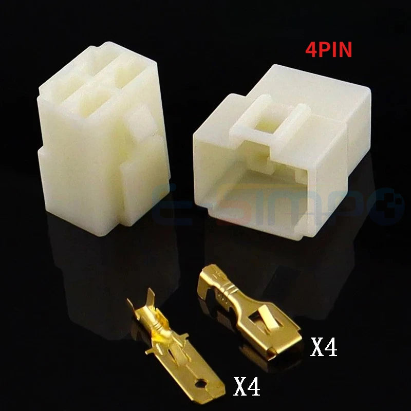 6.3MM 1/2/3/4/6/8/9/12/14/21 PIN Automotive Electrical Connector Cable Terminal Plug Kits Motorcycle For Ebike Car Terminal