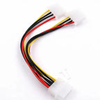 4 Pin Molex Male to 2 Ports 4 Pin Female Power Cable IDE 4Pin Power Cord 1 Divide 2 Power Chassis Computer Extension Adapter