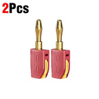 Portable 32A 4mm Banana Plug Solderless Quick Connect High Current Gold-Plated Banana Connectors Audio Copper Speakers Amplifier