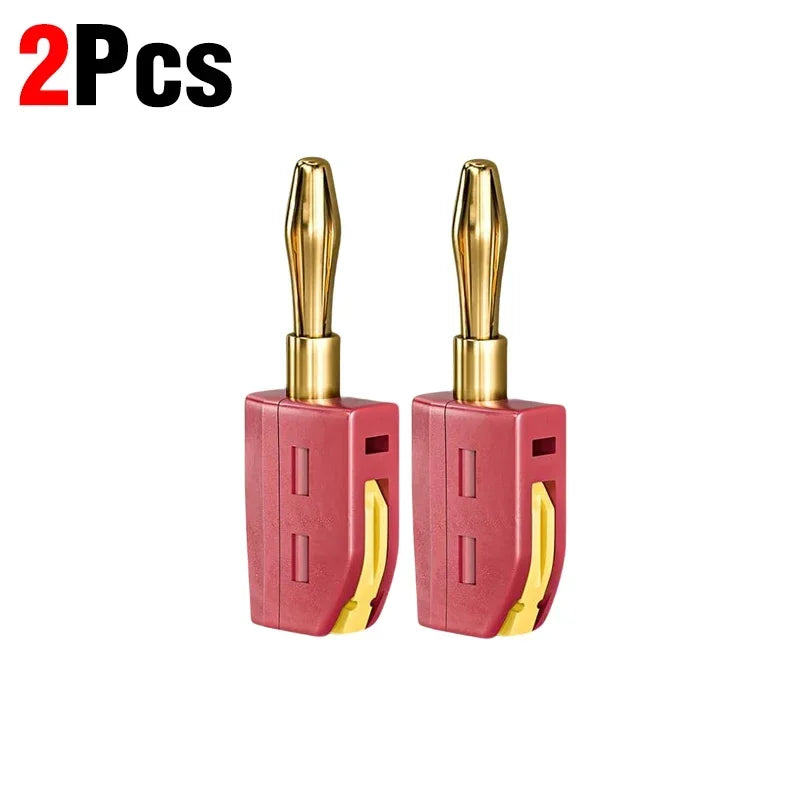 Portable 32A 4mm Banana Plug Solderless Quick Connect High Current Gold-Plated Banana Connectors Audio Copper Speakers Amplifier