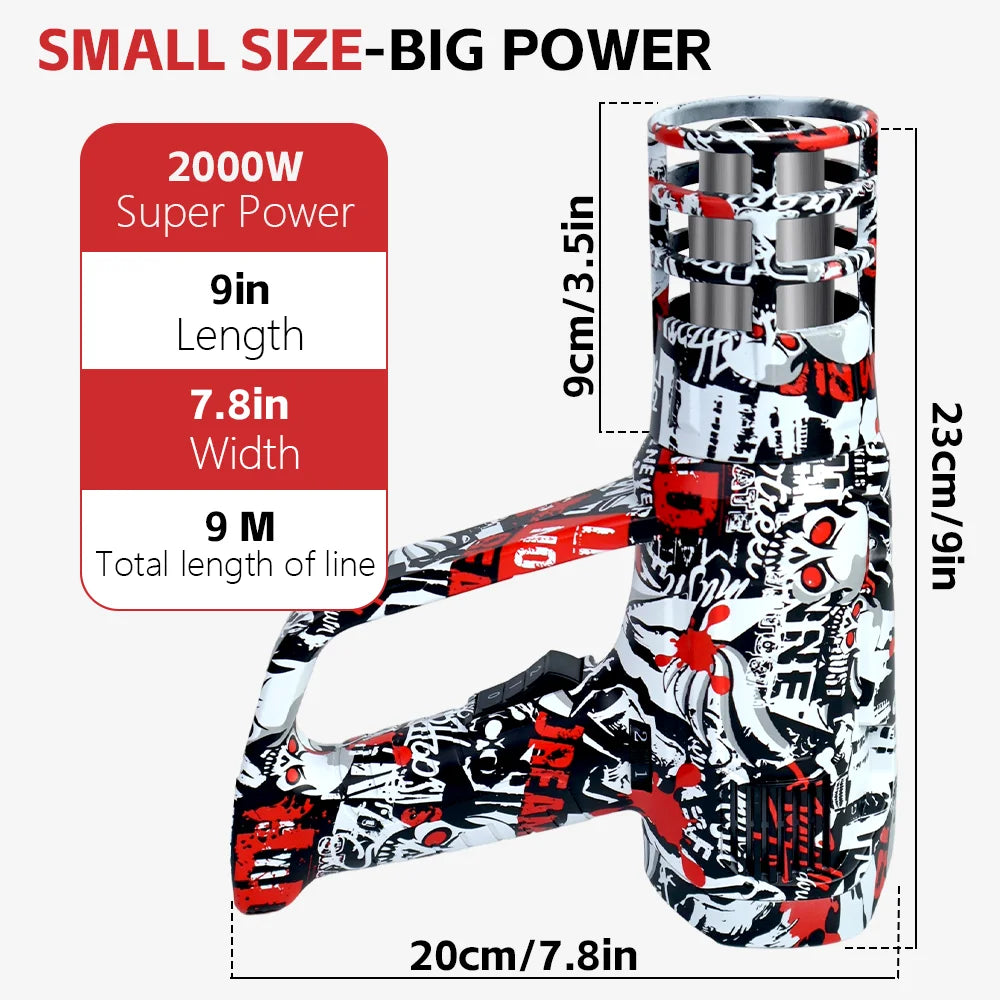 KUNAISI 220V 2000W Graffiti Heat Gun Digital Display Adjustable Temperature EU Plug for Car Vinyl Wrap PPF Film Installation
