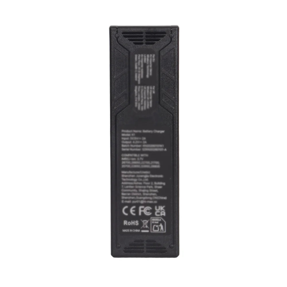 POWERKAN K1 1 Slot Smart Charger, Type-C Fast Charger for 18650 21700 26650 Li-ion Batteries