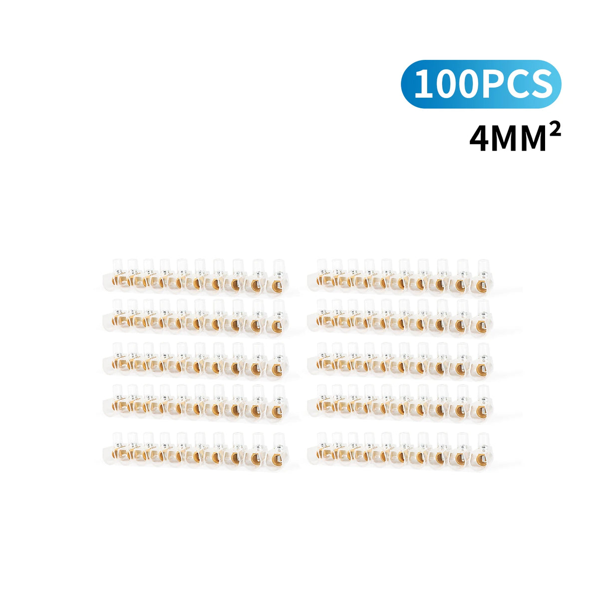 Dual Row 10-Position Terminal Block: White Screw Electric Barrier Strip with Self-Extinguish Feature, 380V Rated