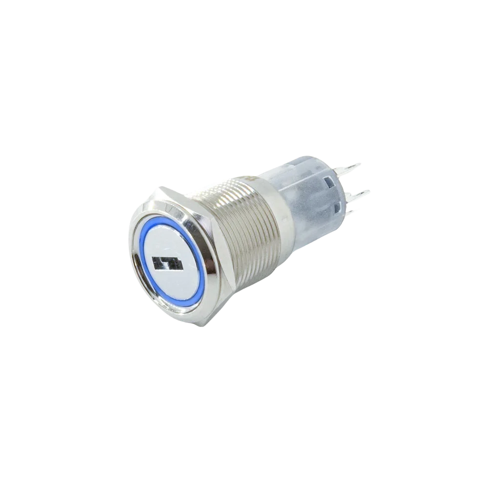 16/19/22mm metal Key rotary push button 2/3 position latching knob Switch Press Button rotary Rotate LED light rotation IP65