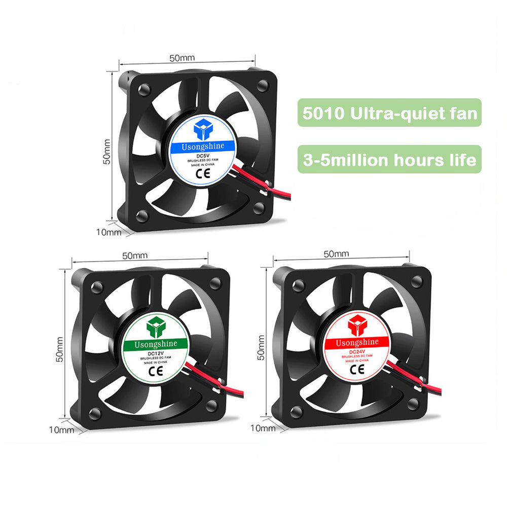 5015/4010/4020 12V&24V Cooling Turbo Fan Brushless 3D Printer Parts 2Pin For Extruder DC Cooler Blower Part Black Plastic Fans
