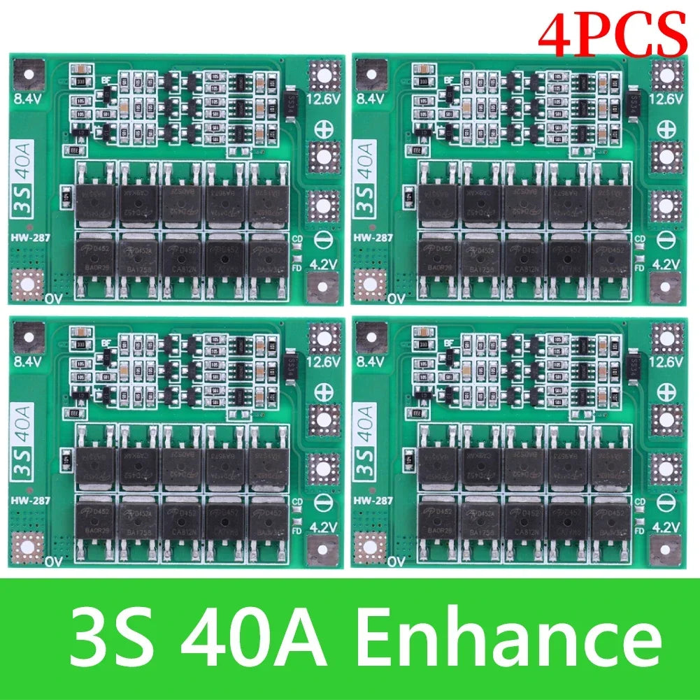 BMS 3S/4S 5A 10A 20A 25A 40A 60A Li-ion Lithium Battery Charger Protection Board 18650 For Drill Motor 12V with Enhance/Balance