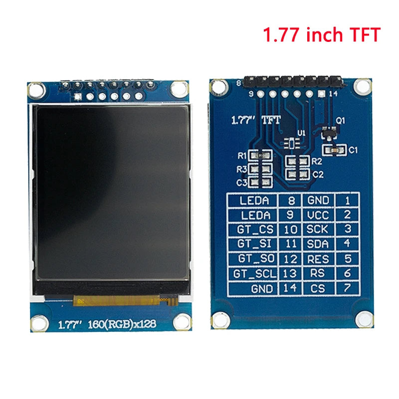 TFT Display 0.96/1.3/1.44/1.77/1.8/2.4/2.8 inch IPS 7P SPI HD 65K TFT Full Color LCD Module ST7735 Drive IC 80*160  For Arduino