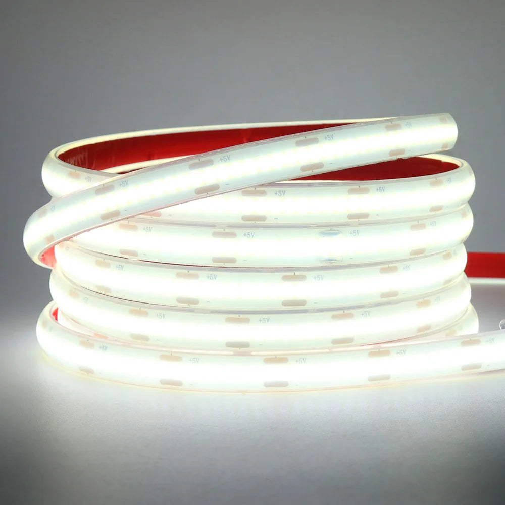 IP68 Waterproof COB Led Strip Light Motion Sensor 5V Battery USB Powered Auto ON/OFF Cabinet Kitchen Staircase Liner Lighting