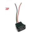 USB 2.0 Female Base 2P/4P Direct Pressure Buckle Welding Wire Type A-Port Waterproof Socket Charging Female Plug