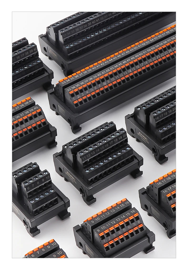 ENMG ECTB Terminal Block 10A 24-Point 42-Point 48-Point 84-Point PLC Signal Transfer Junction Rail Mount Power Distribution Box.