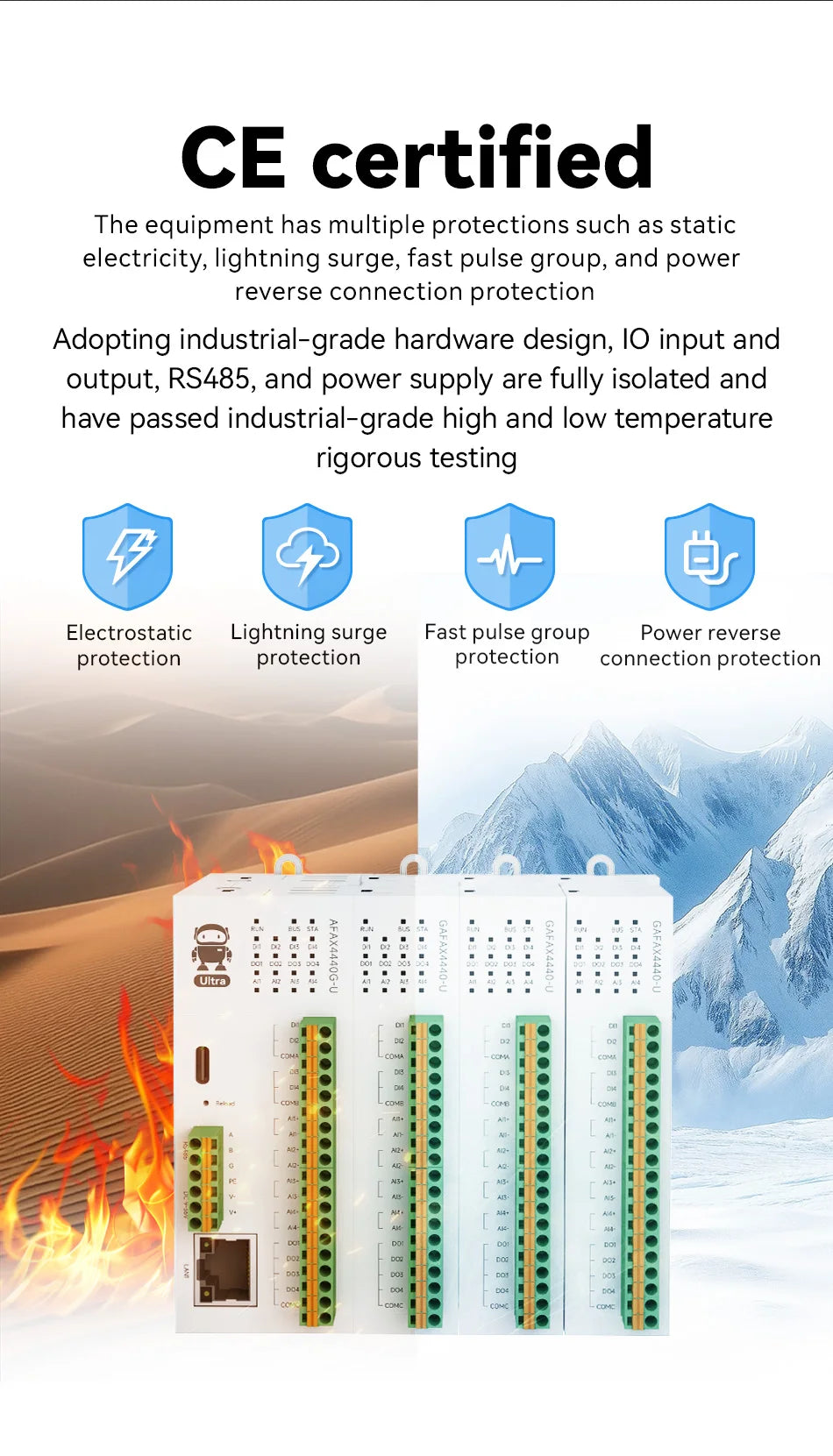 Distributed Remote IO Module RJ45 RS485 AI/DI/DO Modbus TCP RTU CDSENT M31-U Series Switch Analog Input/Ouput Rail Installation