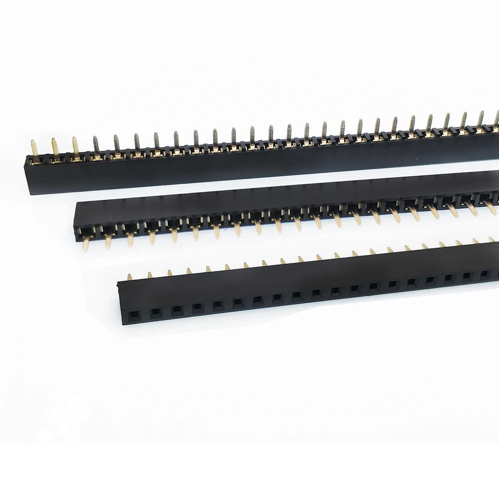 10PCS 2.54mm 1X40P Female Header Single Row Straight 0.1" Pitch 40 Pin 3.5mm 5mm 5.7mm 7.1mm 8.5mm Plastic height optional
