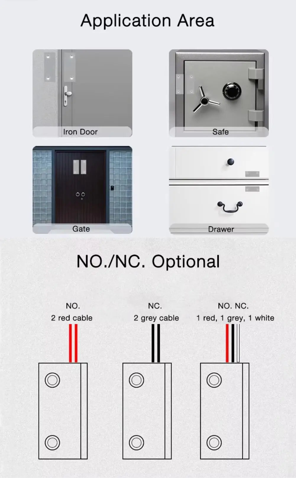 Metal Door Magnetic Sensor Window Reed Switch Detection Contact Security Alarm
