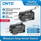 5pcs CNTD CMV10-061C/061C2 Mini Snap Action Micro Switch 10A 250V AC SPDT 1NO1NC Long Curved Lever Limit Switch 300K 3D Printer