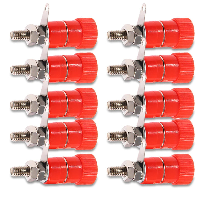 5/10PCS Binding Posts Terminals 4mm Banana Plug Socket Nickel Plated Terminal Red Black Barrel Connector For Amplifier Arduino