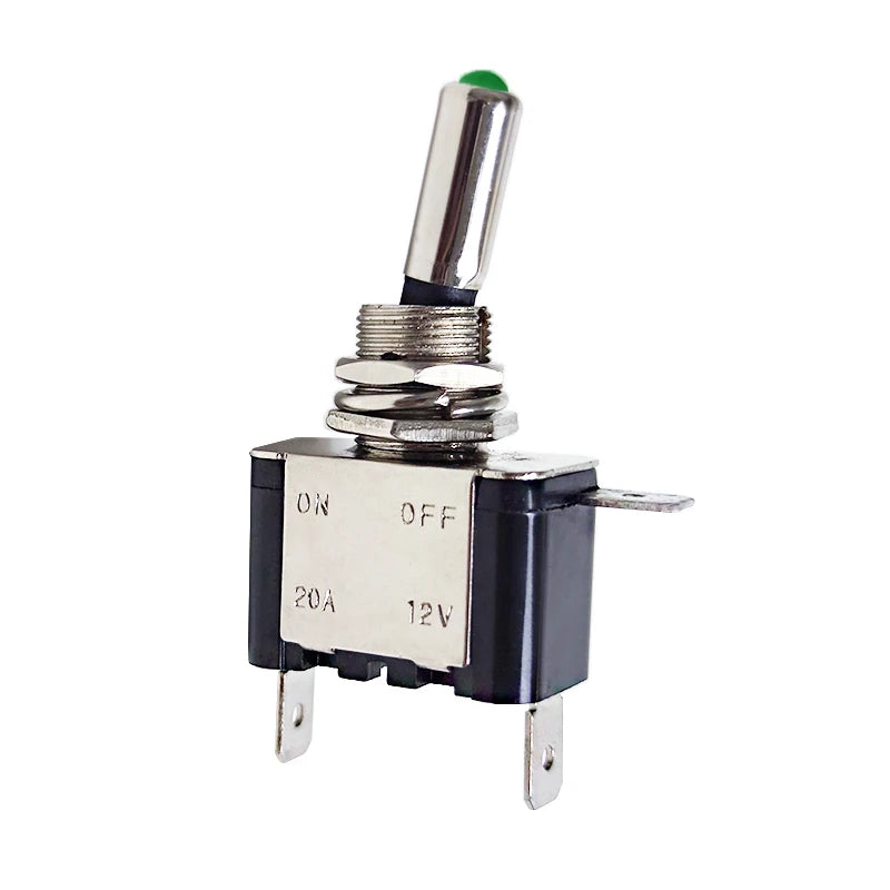 1Pcs 12V 20A Illuminated LED Toggle Switch Auto Car Boat Truck Red Blue Green Yellow White