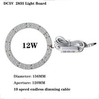 1pcs DC5V Dimmable SMD5730/2835 Led Ring White Color Lamp Bead 10W 12W LED Light Board White Warm Light with 2M cable