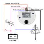 52mm 0-190ohm Waterproof Boat Marine Rudder Angle Indicator With Rudder Angle Sensor 7 color Backlight for Car Truck 12V/24V