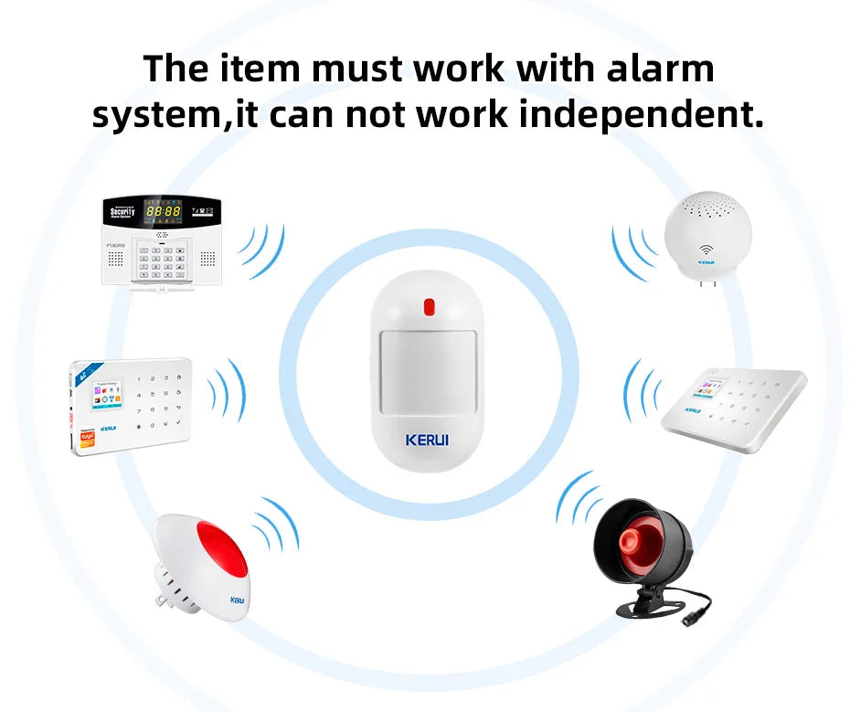 KERUI Wireless PIR Motion Sensor Infrared Detector Alarm Home Security System with Battery for W202 W181 Protection