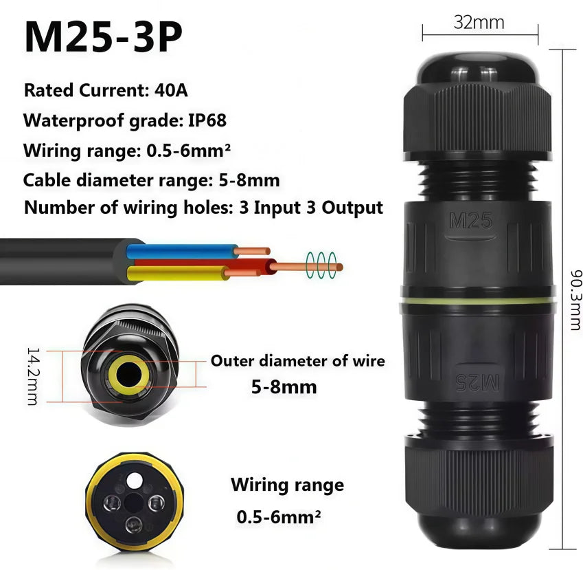 Heavy Duty Quick Connect Terminal Block T-type, IP68 Waterproof 2/3/4/5Pin for Secure & Fast Damp-Proof Wiring Connector