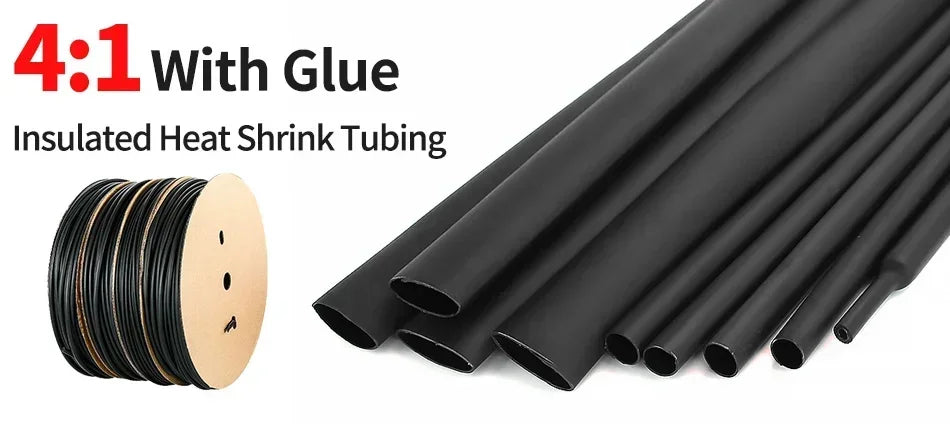 4:1 Heat Shrink Tube With Glue Thermoretractile Heat Shrinkable Tubing Dual Wall Heat Shrink Tubing 4 6 8 12 16 20 24 32mm