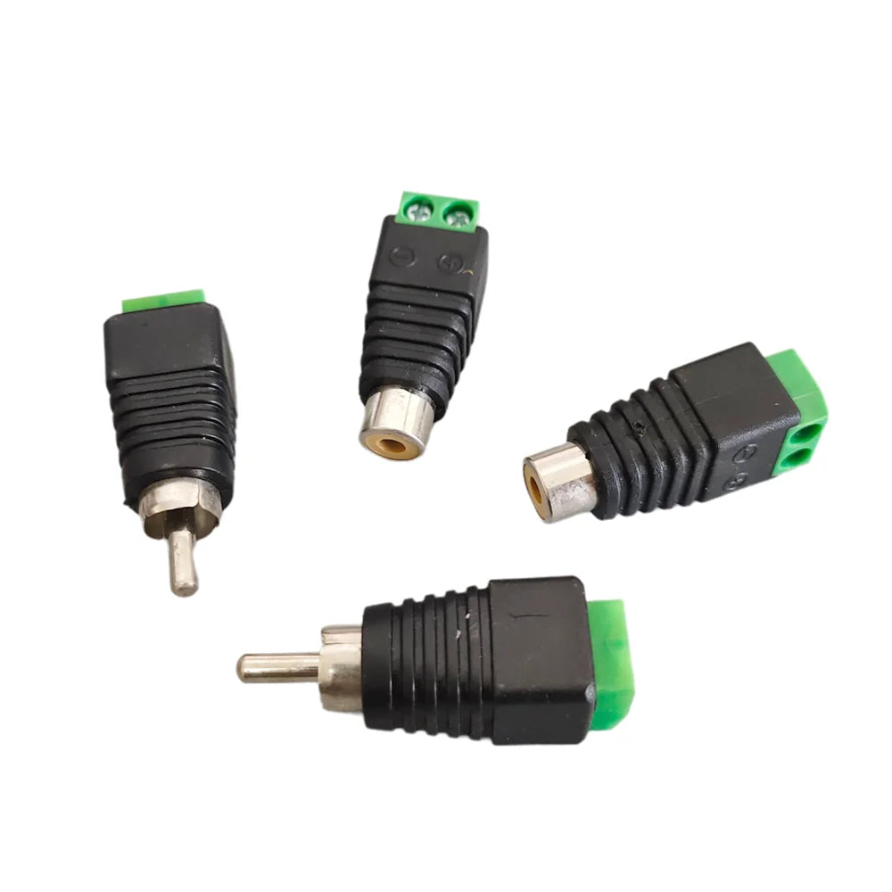 2/5/10PC DC 12V Male Female RCA BNC Connectors 5.5*2.1/2.5mm Welding-Free Power DC Plug Adapter Jack Socket For LED CCTV Camera