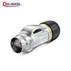 CNLINKO Panel Mount IP68 RJ45 Connector M24 Metal Shell Waterproof Ethernet Port for Industrial Device & Network Cabinet