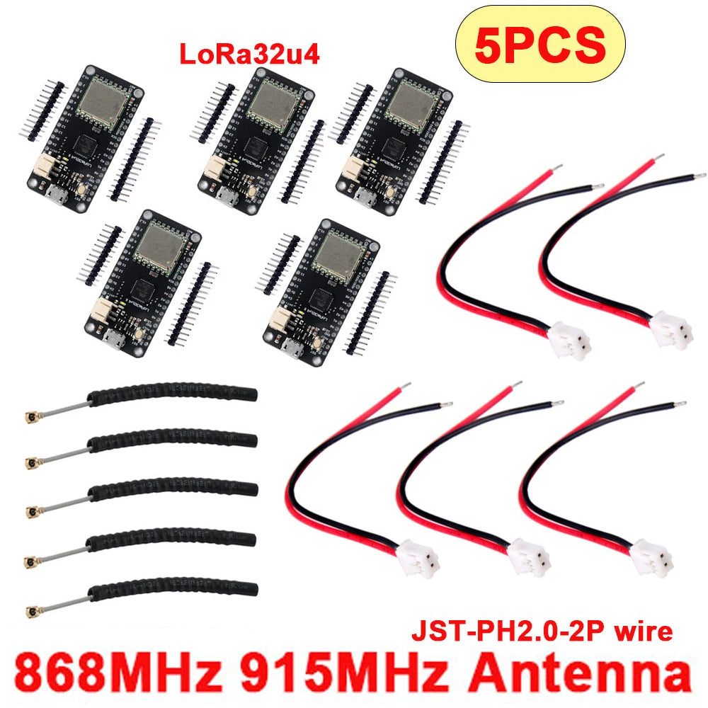 5PCS DIYmall LoRa32u4 II SX1276 868MHz/915MHz Development Board ATmega32u4 0.96 OLED Display Antenna Microcontroller IoT Node