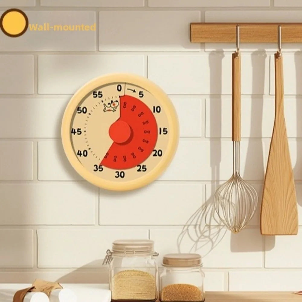Mechanical Visual Timer Magnetic 60 Minutes Countdown Alarm Clock Self Discipline Timer Reminder Kitchen Cooking Timer Students
