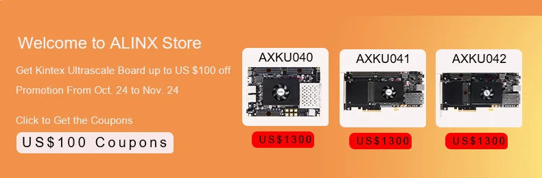 ALINX AXKU062: Xilinx Kintex UltraScale XCKU060 PCIE 3.0 FPGA Development Board SFP FMP HPC LPC