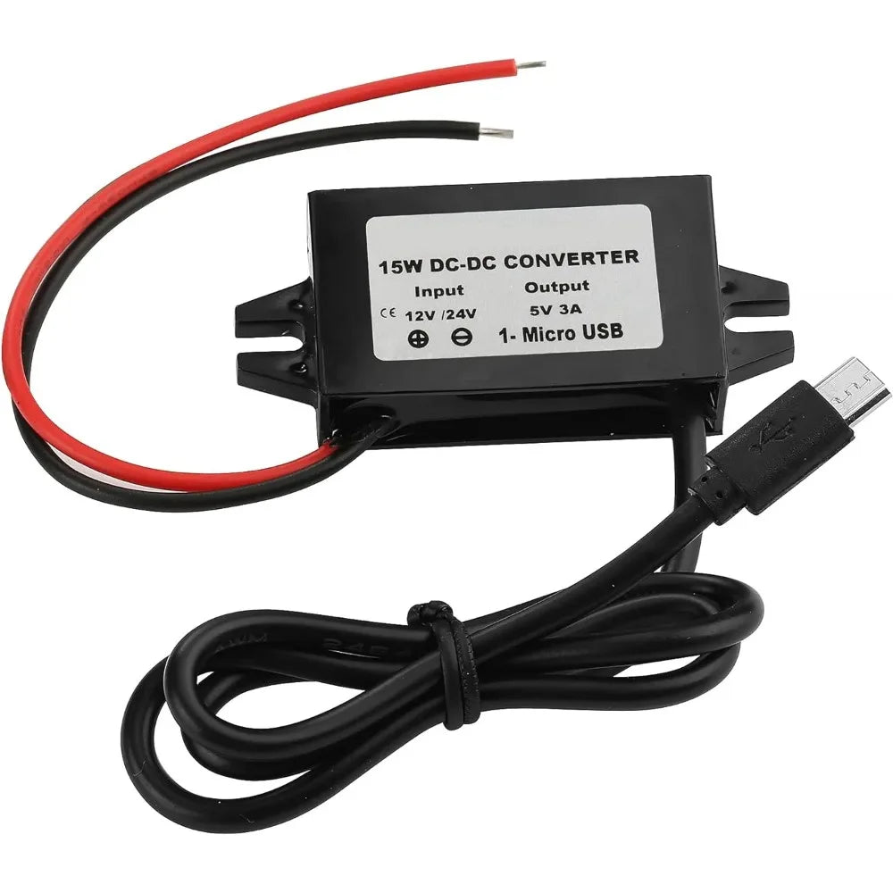DC-DC 12V/24V to 5V Converter Buck Module Power Adapter USB-A Female/C Type/Dual USB/Open Wire Connector Waterproof Dustproof