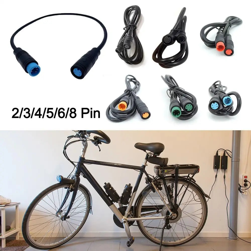 2 3 4 5 6 8 Pin M8 Waterproof Connector Wire Male to Female Copper Electric Bicycle Ebike Wire Multifunctional