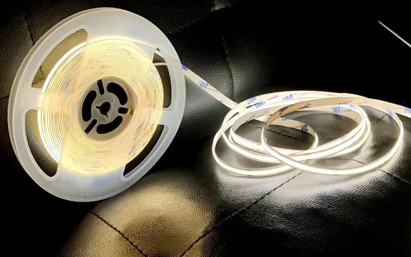 12V 24V COB LED Strip Ultra Thin 8MM Tape Light With DC Plug/ 2pin Wire Dimmable Linear Lighting High Density Lamp decoration