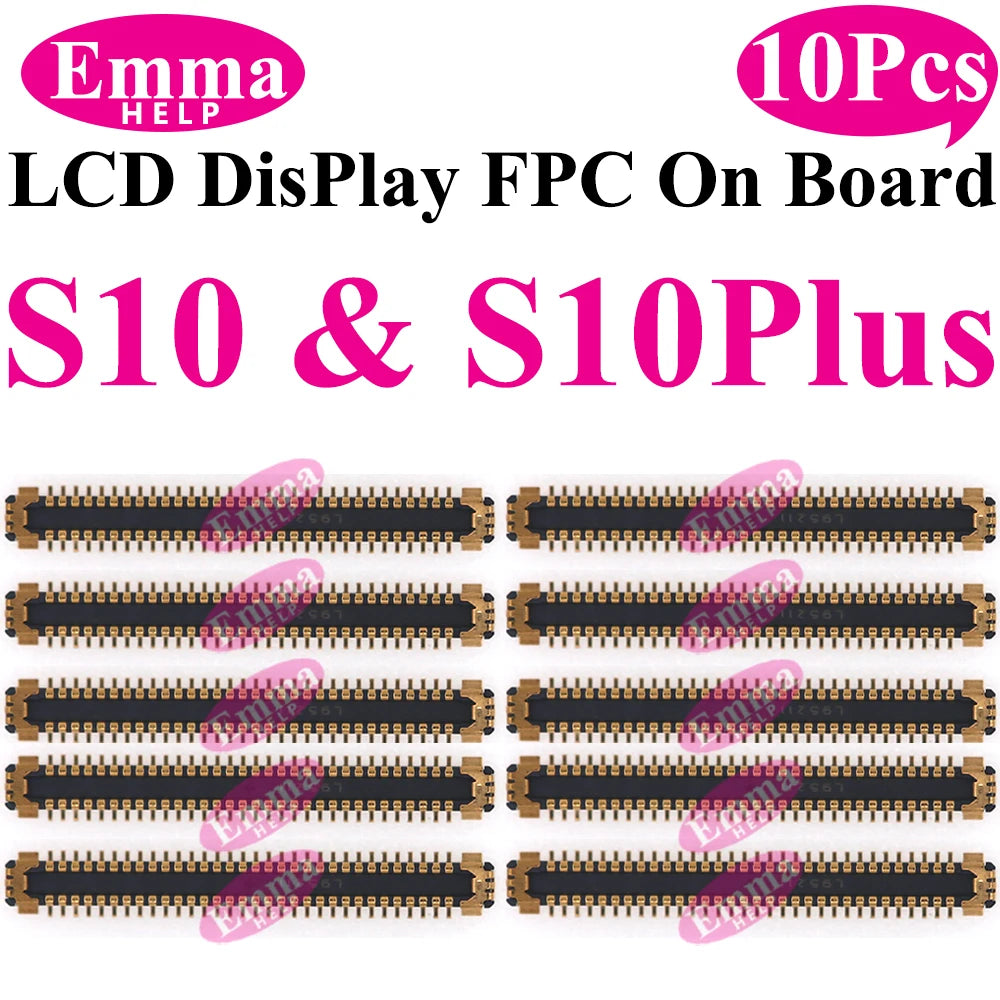 10Pcs Display Connector On Board for Samsung S24 Plus S23 Ultra S22 S21 S20 FE Note 20 S10 LiteLCD Screen FPC On Mainboard Plug