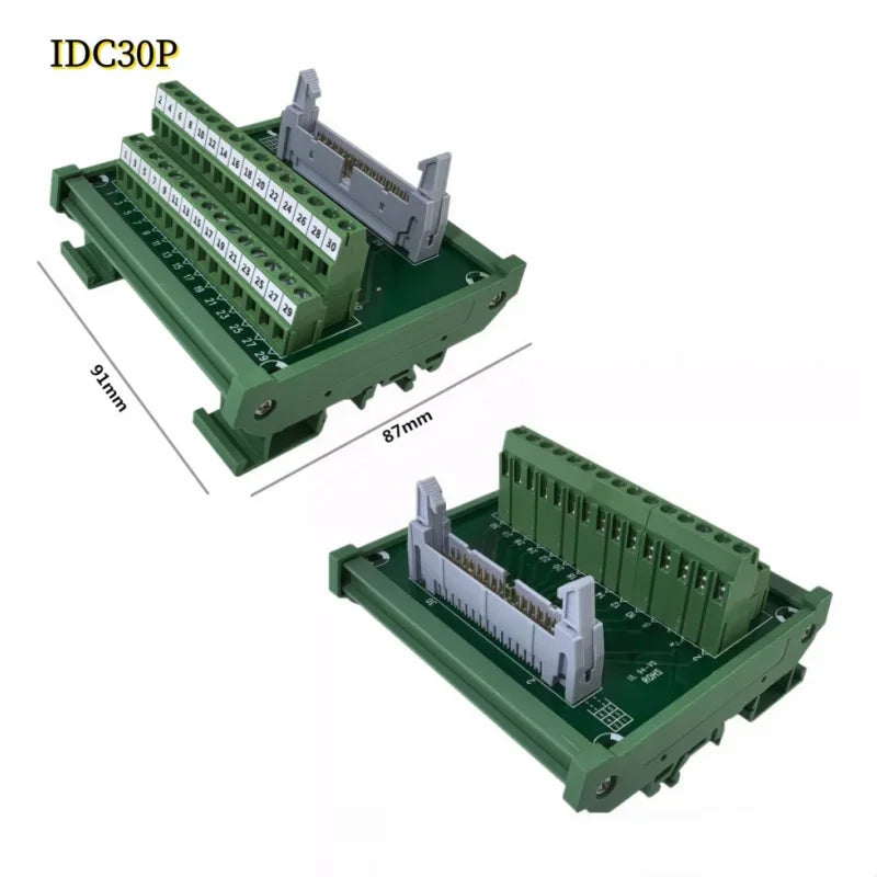 IDC10P/14P/16P/20P/26P/30P/40P/50P/60P/64Pin DC-2 To Terminal Block Breakout Board Adapter PLC Relay Terminals DIN Rail Mounting