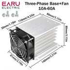 1Pcs 10A-200A New Single Phase Three Phase Solid State Relay Module Heat Sink SSR DA AA DD Aluminum Fins Radiator Din Rail Mount
