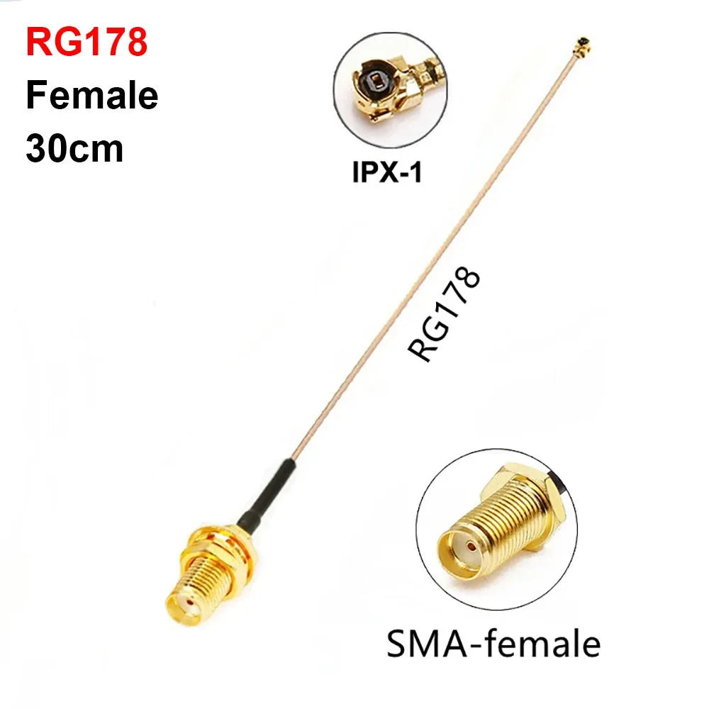 1Pcs 30cm SMA to IPX Cable RF1.13 RG178 Pigtail Jumper Cable RP SMA Female U.FL IPX RP SMA Female Adapter