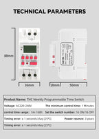 GEYA THC-15 Digital Timer Switch Weekly Programmable Timers 16A 20A 30A ACDC12V 24V 110V 220V 240V Timers