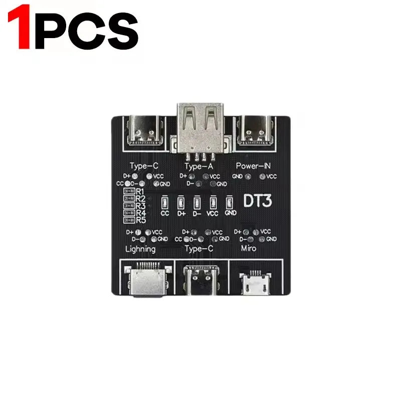 DT3 Data Cable Detection Board Type C USB C Micro USB Cable Tester Detector for Apple IOS Android Fast Quick Charging Lighting