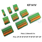 KF141V KF141R KF142V KF142R 2.54mm 5.08mm 7.62mm Push-in Spring Terminal Block Straight/Angled Pin PCB Connector FFKDS/V FFKDS/H