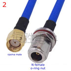 RG402 Coax Cable L16 N To SMA Male Female Connector SMA To N Right Angle Crimp for RG402 High Frequency 0.141 Blue 50ohm RG141