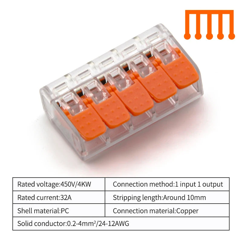 30-100 Pcs Cable Wire Connectors Mini Quick Terminal Block Electrical Connectors Reusable Type Quick Plug-in Terminals