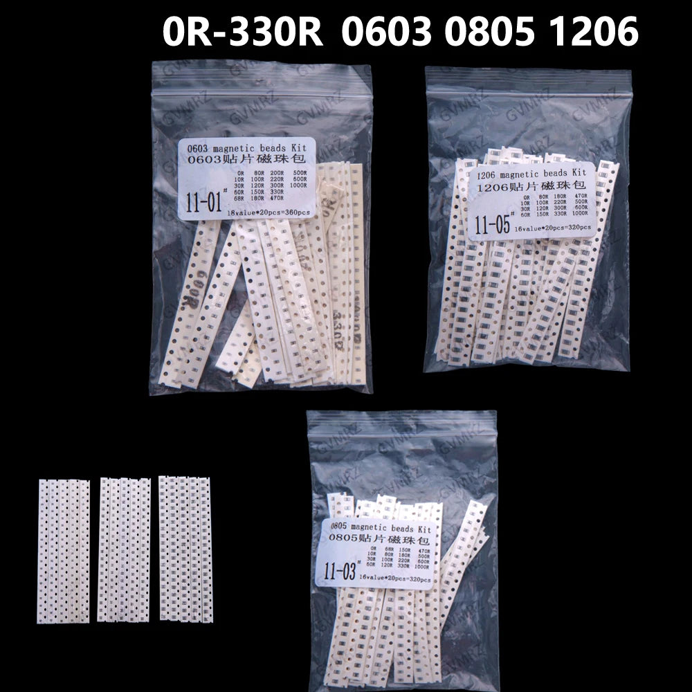 18Values 16Values 0r-330r 0603 0805 1206 SMD ferrite beads SMD 0r 150r 47r 10r 150r 300r 100r 120r 330r
